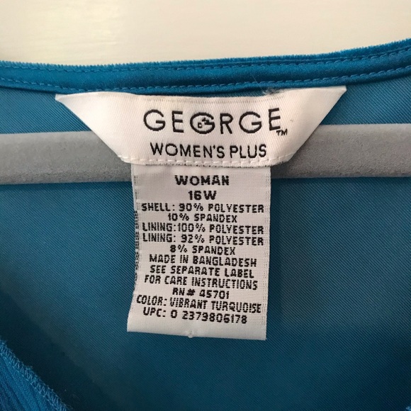 George Turquoise Blue Stretch Velvet Cami Top - Picture 8 of 11